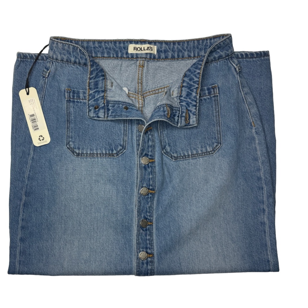 Rolla's Classic Blue Button-Up Skirt